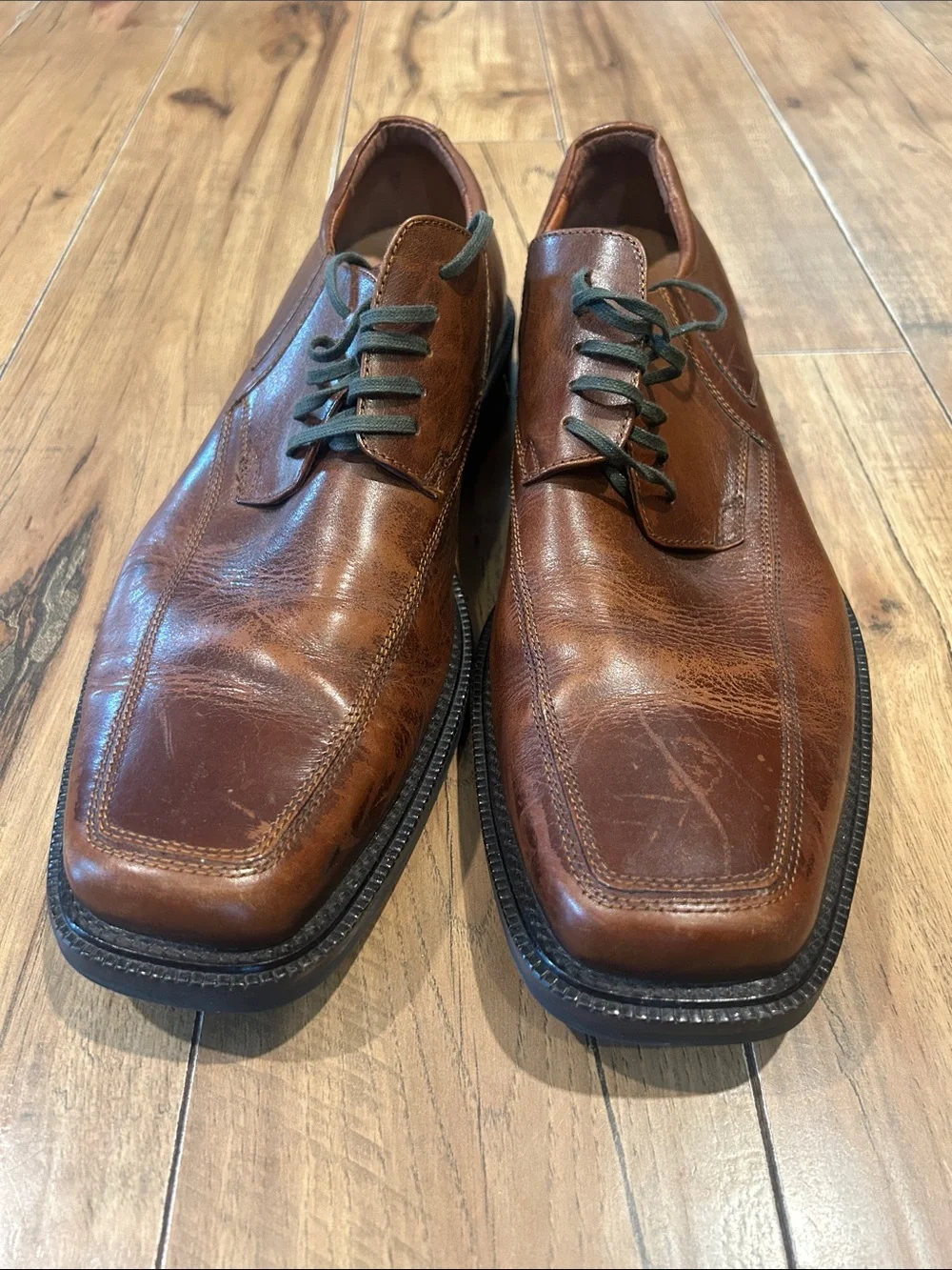 Johnston and Murphy moc toe laced dress shoes sz 12M